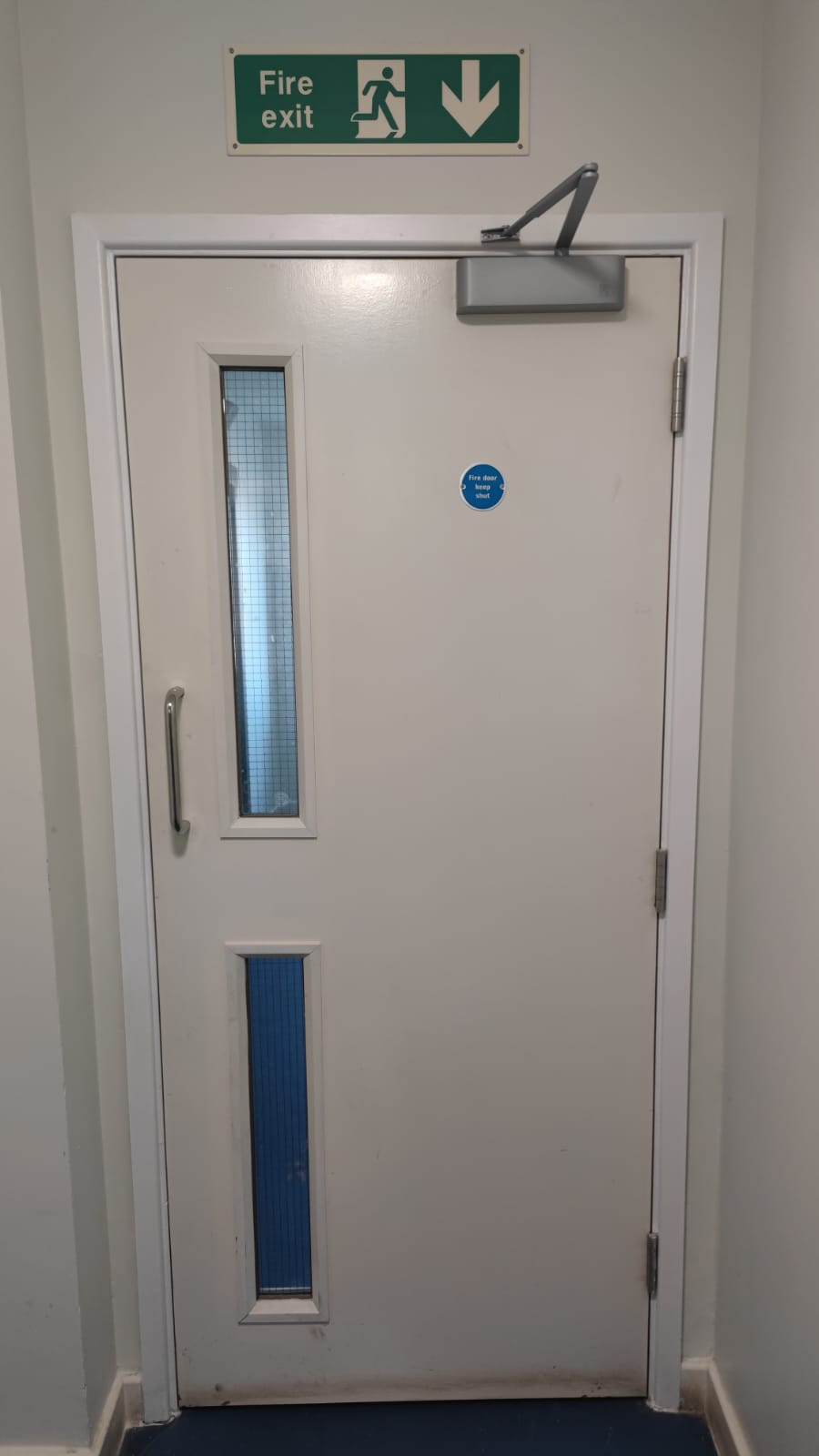 Glazed communal doorset with overhead closer, Burlington Court