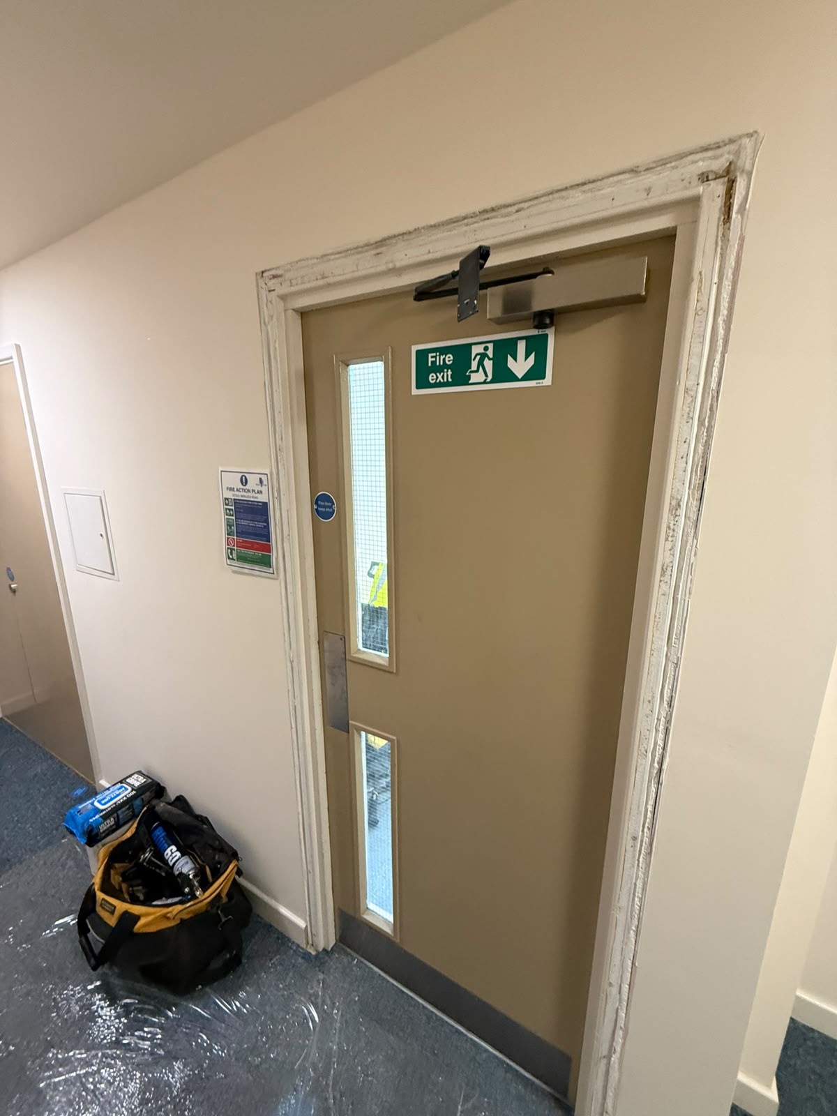 Door opening during frame-perimeter works, Wenlock Road