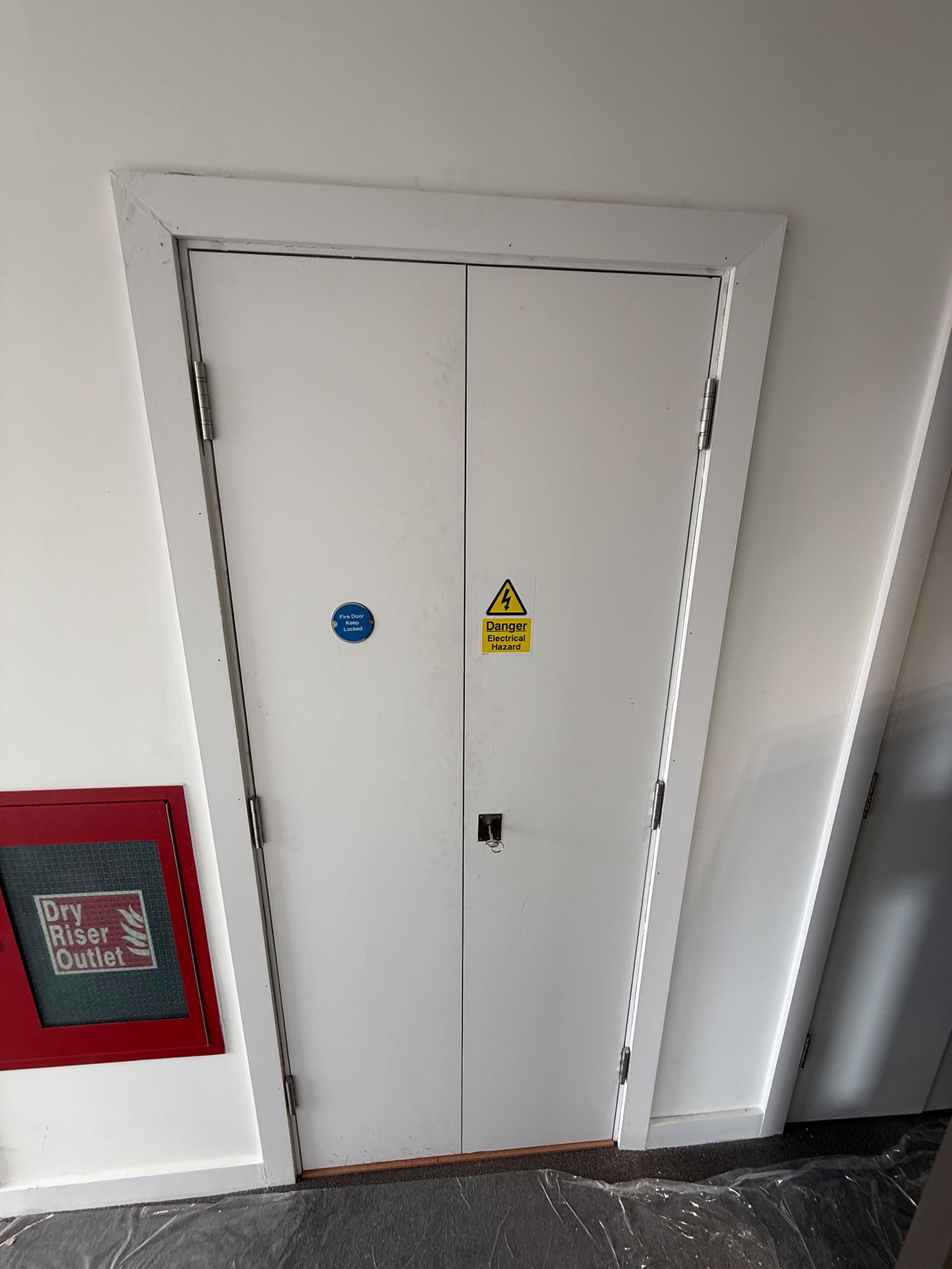 Service-cupboard doorset and threshold, Frampton Park