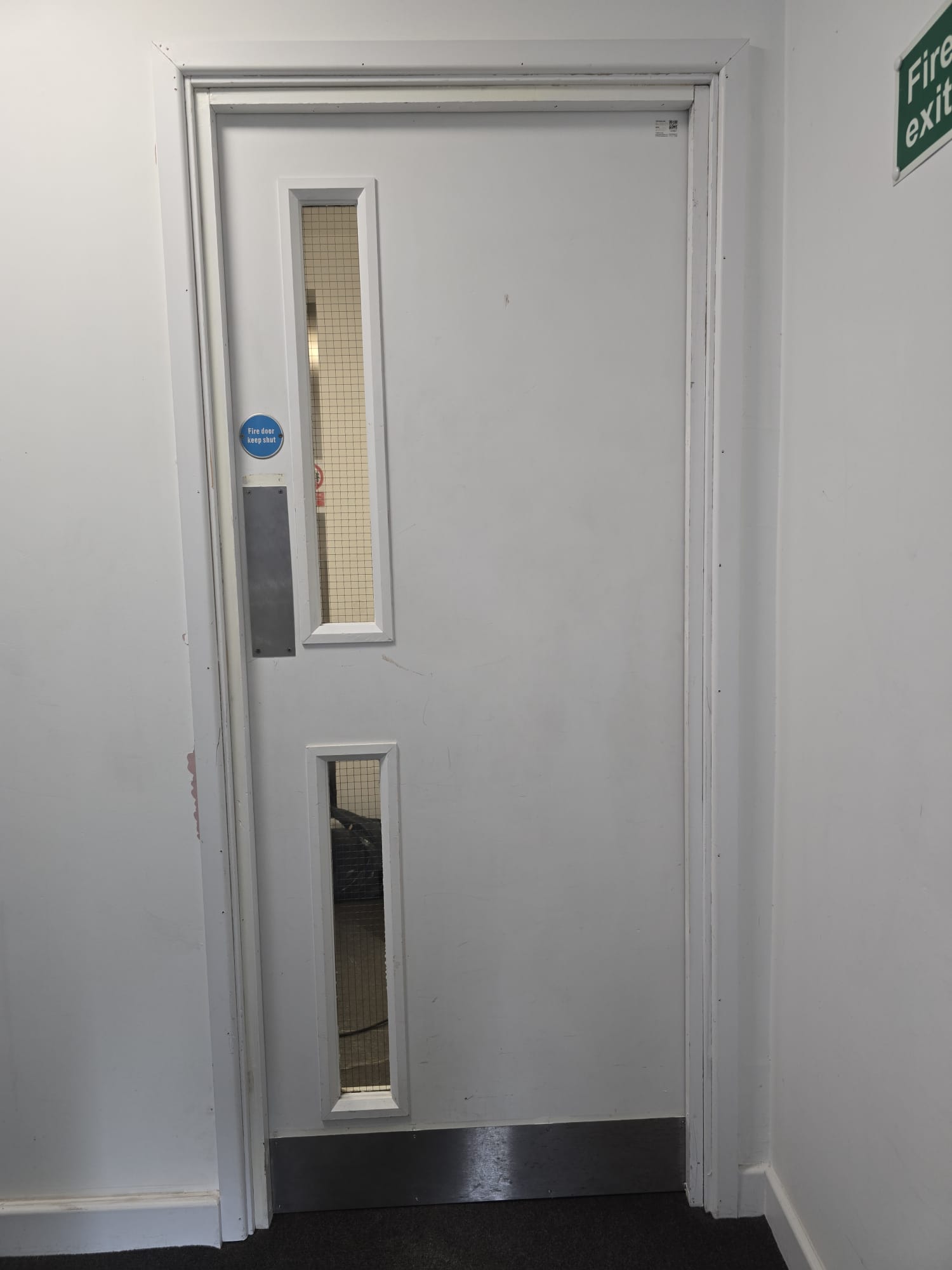Communal stair doorset, Blenheim Apartments