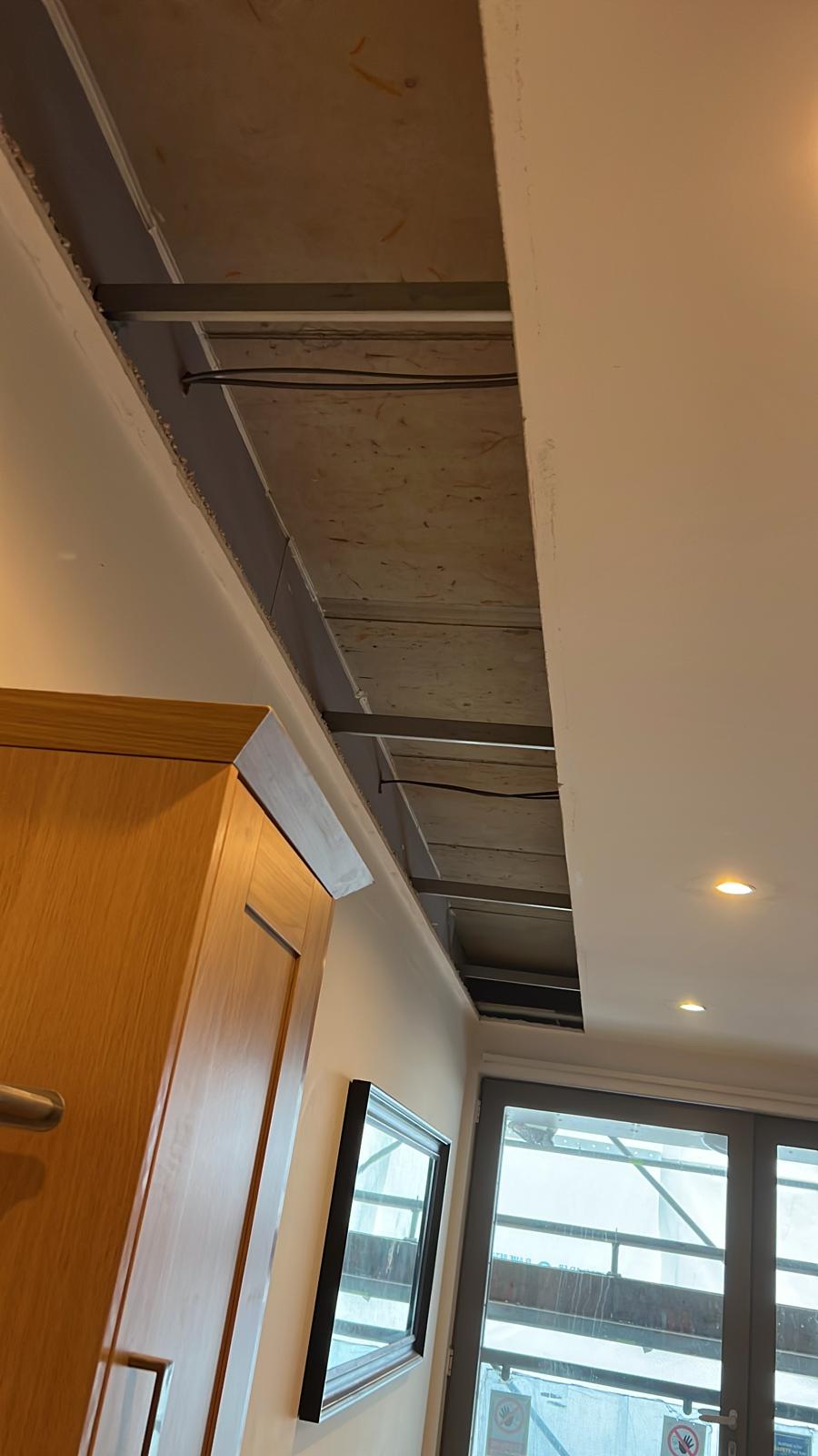 Ceiling opening-up above the kitchen, Oak Square