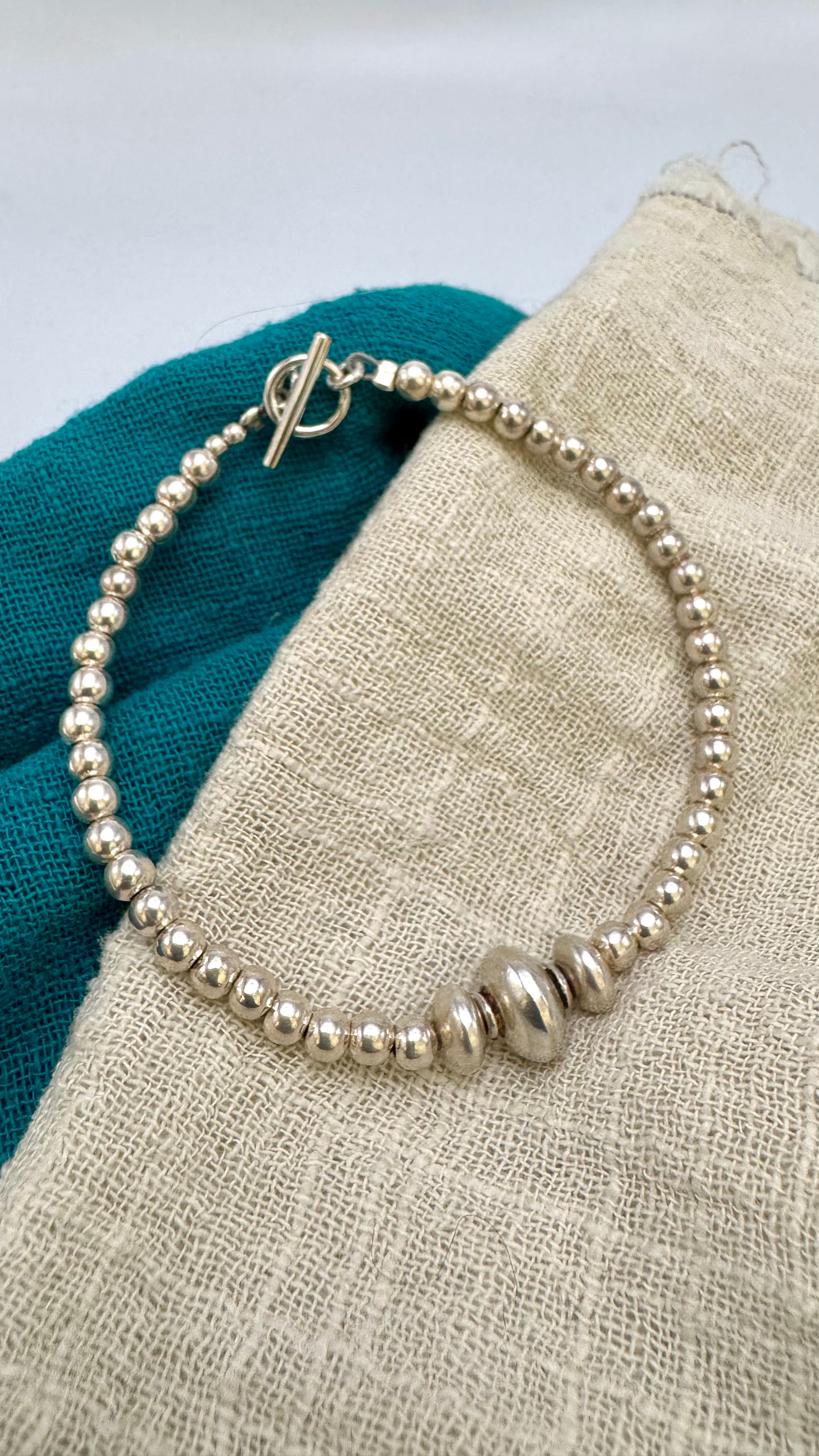 Handcrafted Silver “Strands B3” bracelet