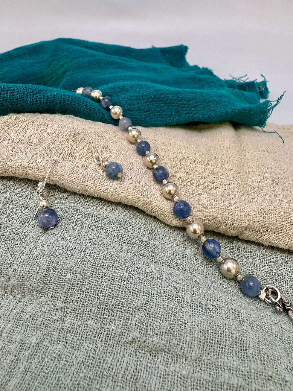 Thumbnail: Handmade Silver and Kyanite “Catena” Earrings .