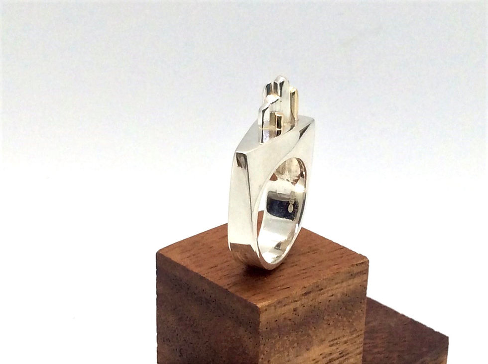 Thumbnail: “Skyline” Silver Ring with Gold detail