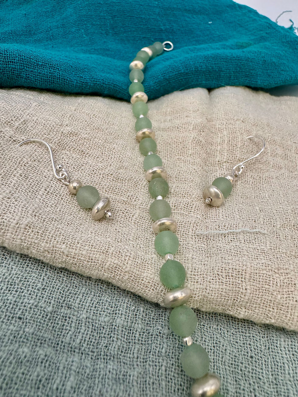 Thumbnail: Handmade Frosted Aventurine “Catena” Earrings.