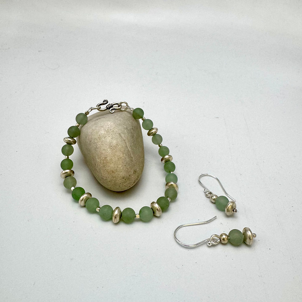 Thumbnail: Handmade Frosted Aventurine “Catena” Earrings.