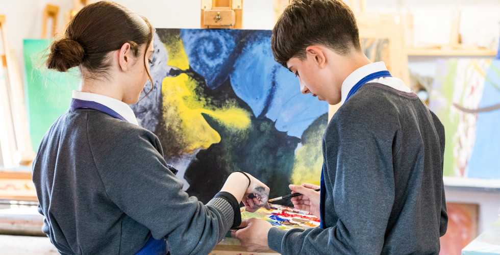 Two KS4 Students in an Art classroom