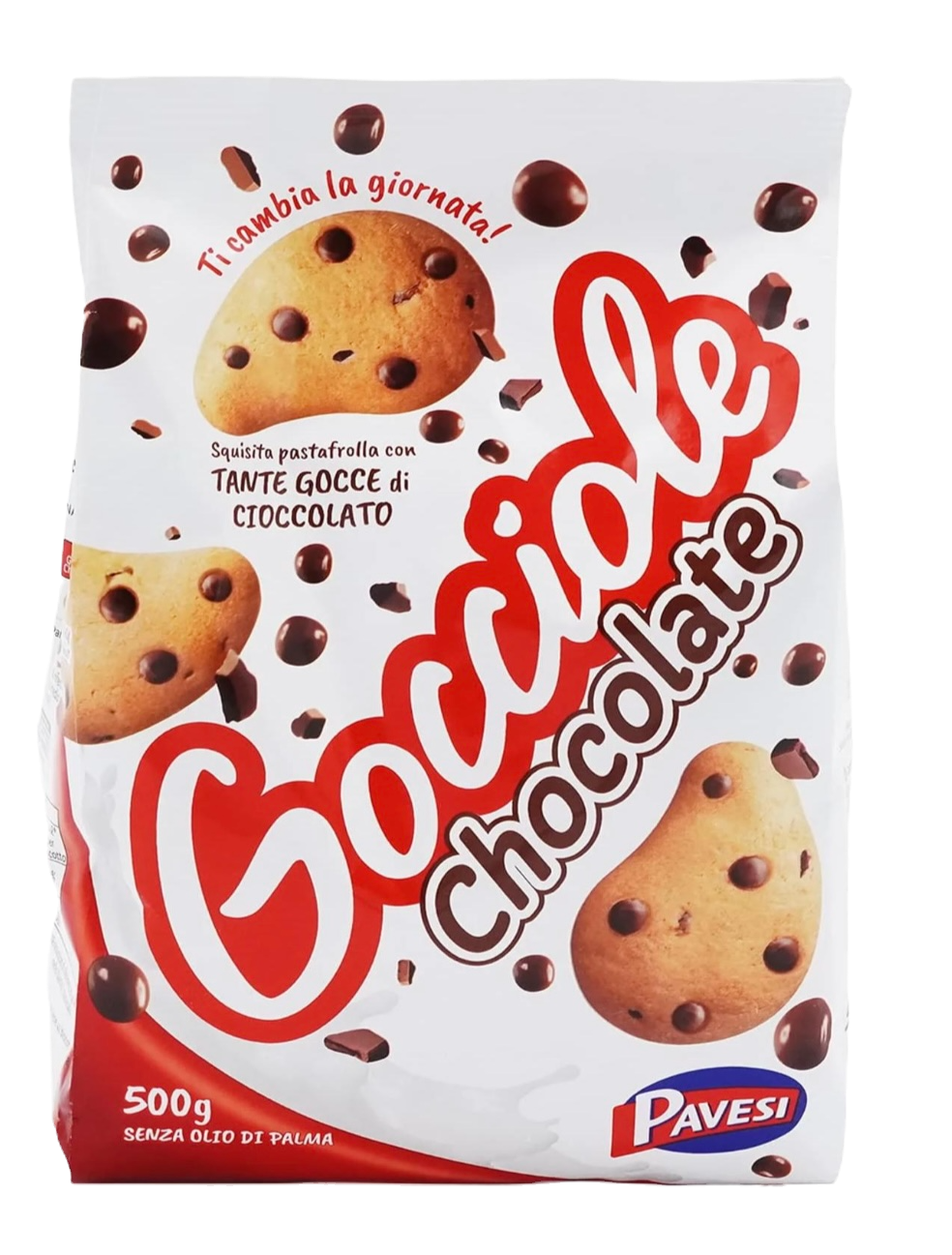 Packung Gocciole Pavesi Kekse mit Schokostückchen – Das Kultgebaeck aus Italien.