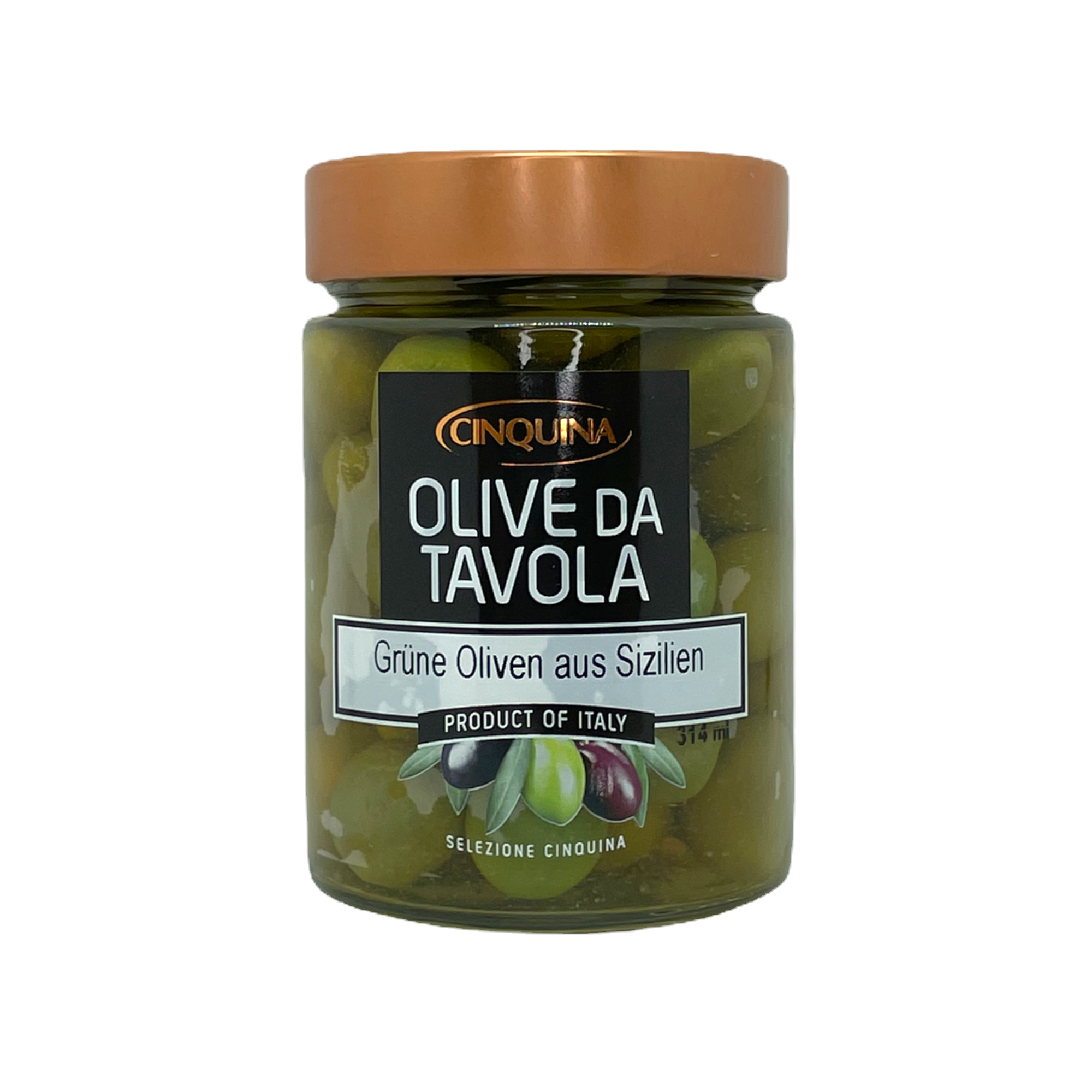 Grüne Oliven aus Sizilien | Cinquina | 180g