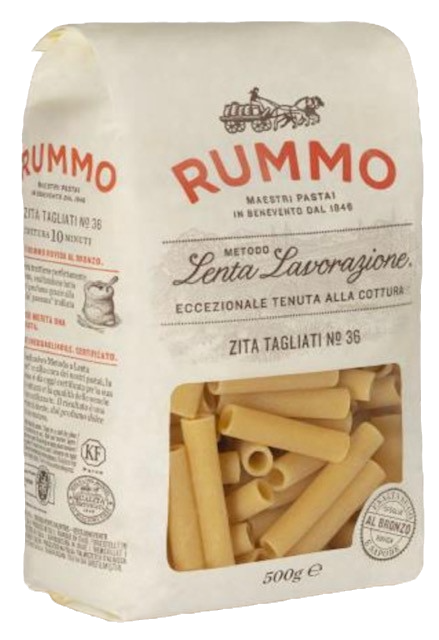500g Packung Rummo Zita Tagliati No. 36 – kurze, glatte Röhrennudeln aus Hartweizen.