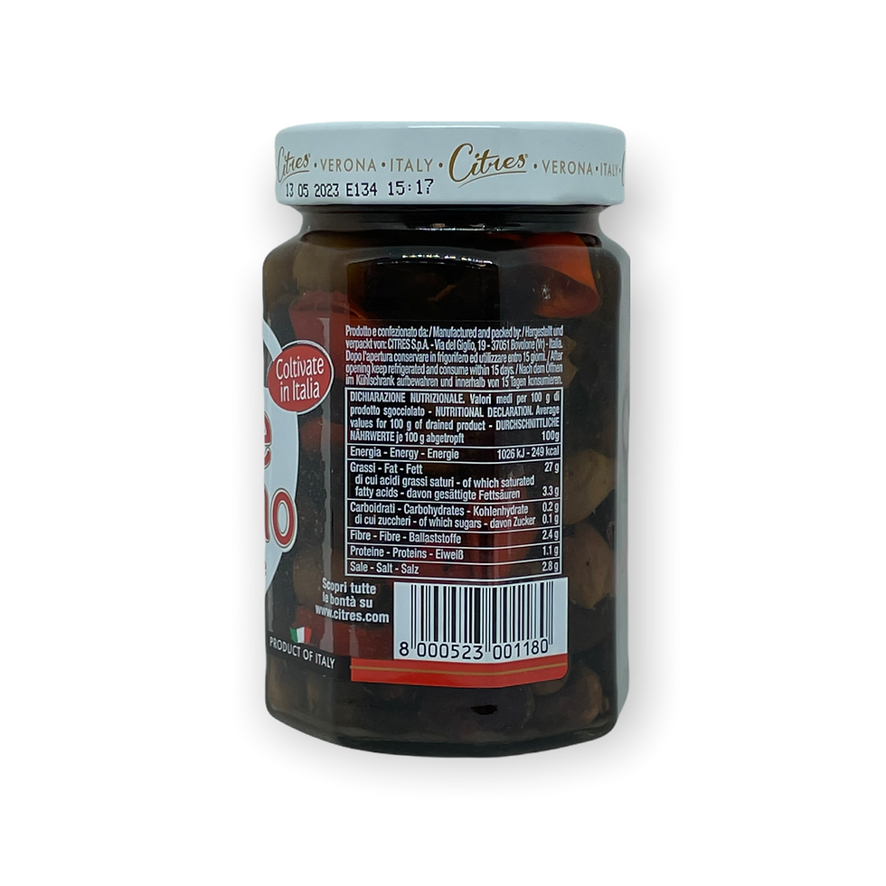 Citres - entsteinte schwarze Oliven Leccino - 285 g - Vorderansicht