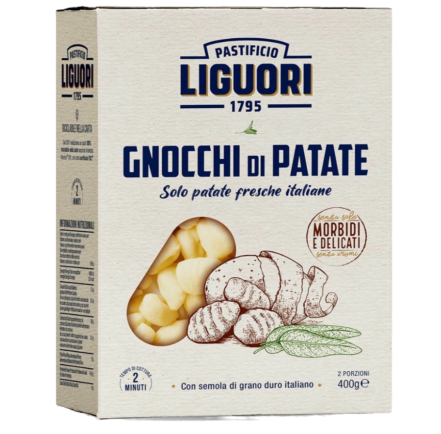 500g Packung Pastificio Liguori Gnocchi di Patate – traditionelle italienische Kartoffelgnocchi.