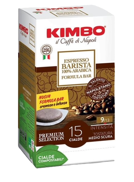 Packung mit 15 Kimbo ESE Pads Barista Arabica – neapolitanischer Espresso für ESE-Pad-Maschinen.