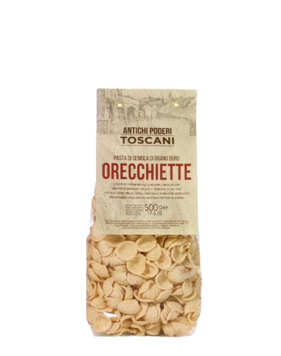 500g Packung Antichi Poderi Orecchiette – traditionelle italienische Pasta in "Öhrchen"-Form.
