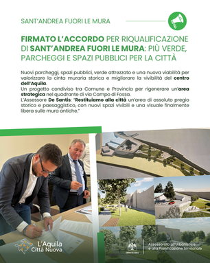 Firmato l’accordo su Sant'Andrea fuori le mura: più verde, parcheggi e spazi pubblici per la città