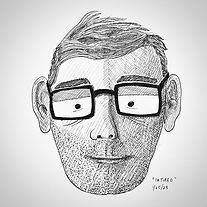 An illustrated self portrait of Dan.