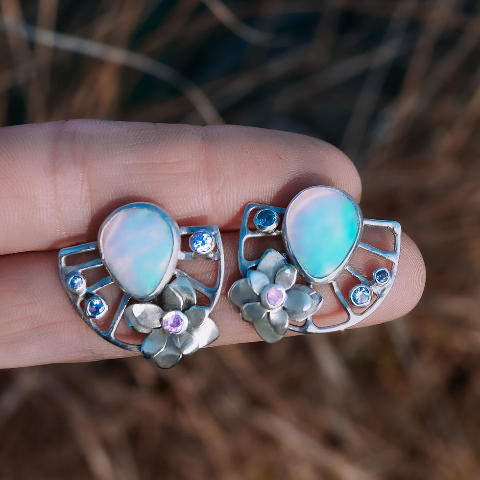 Floral Fan Deco Studs