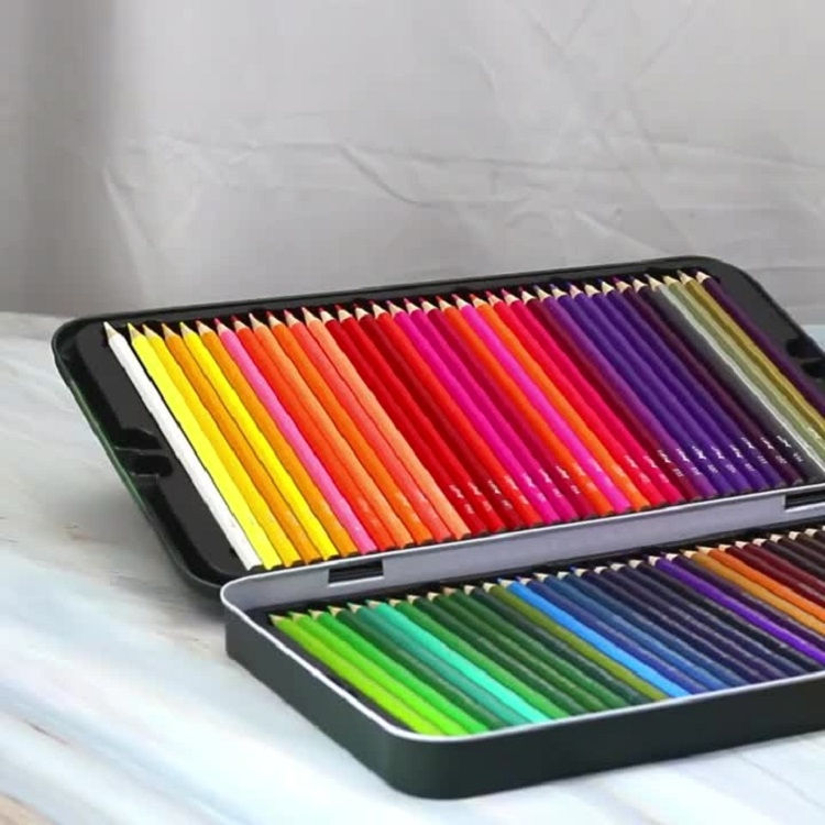 Pikkukuva: 72 Colors Professional Soft Core Colored Pencils Art Set in Tin Box for Artists