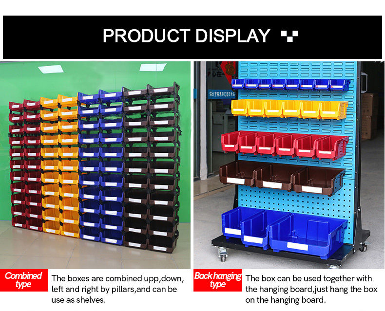 Pikkukuva: LEADLOONG Wall Mounted Stackable Storage Bins – Multi-Size Color-Coded Parts