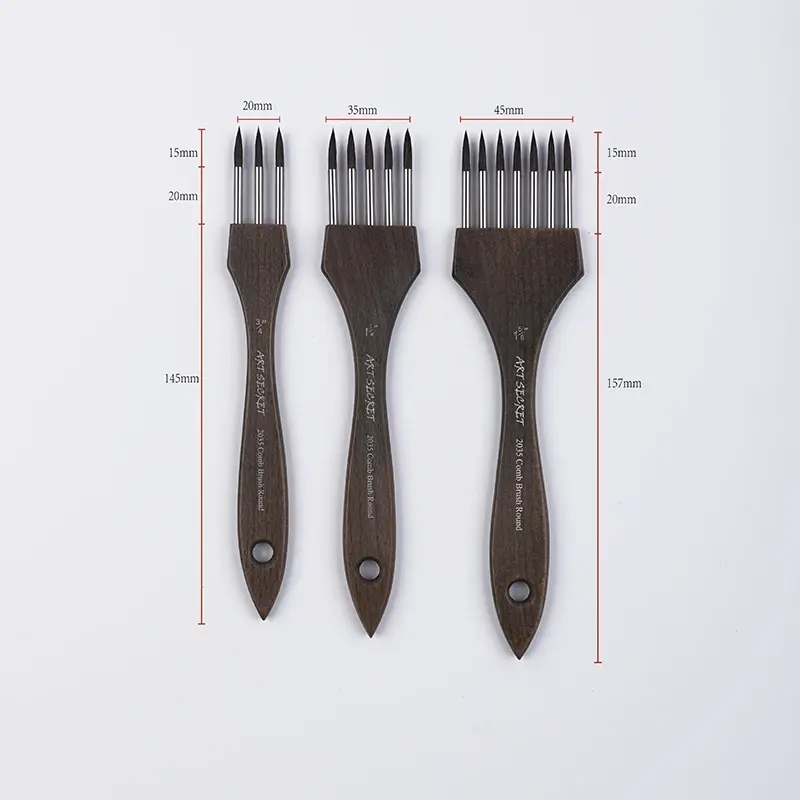 Miniaturbild: ArtSecret Multi-Tooth Comb Paint Brush for Watercolor & Acrylic, Mixed Hair