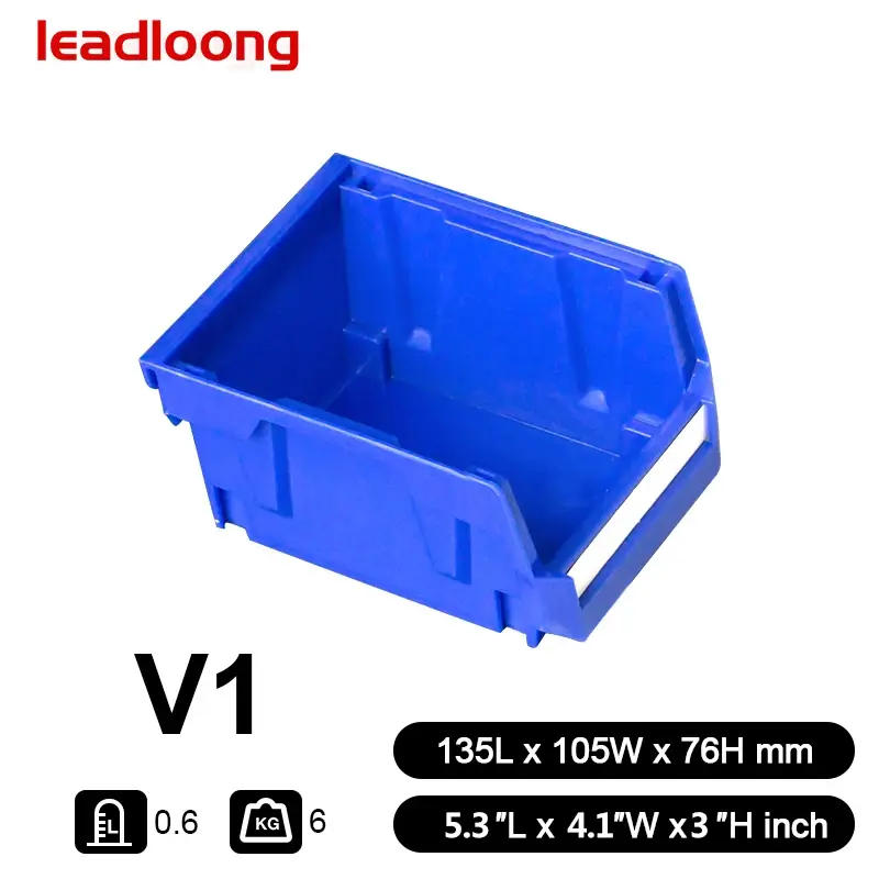 Pikkukuva: LEADLOONG Wall Mounted Stackable Storage Bins – Multi-Size Color-Coded Parts