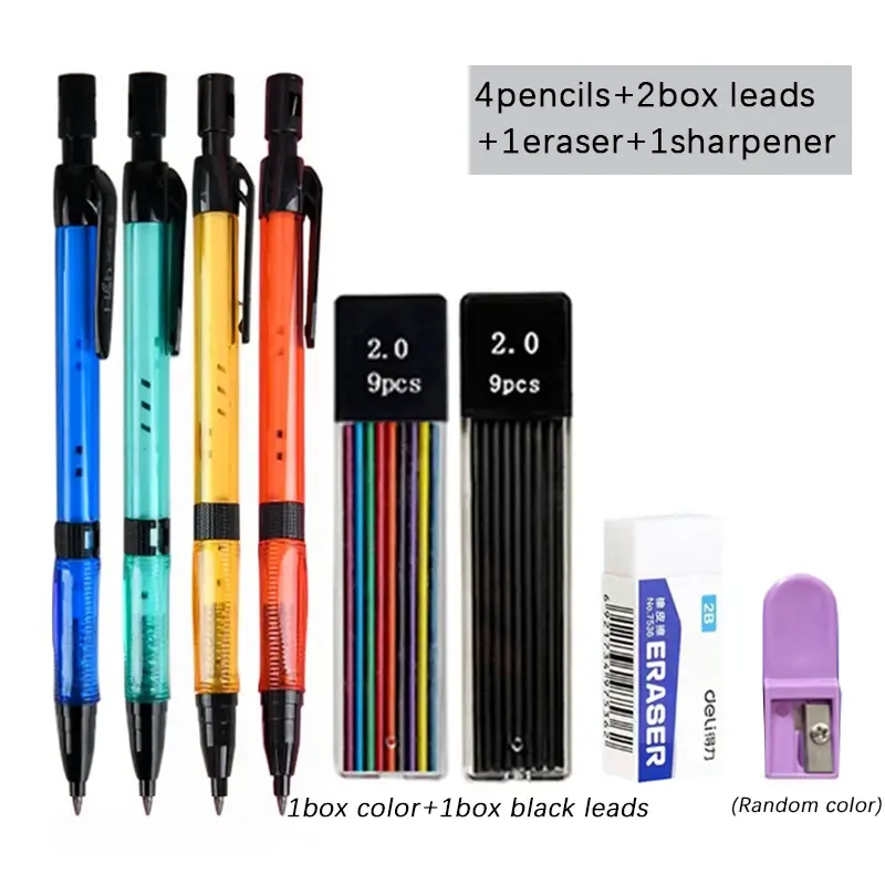 Miniatura: Mechanical Pencil Set 2.0mm with 2B Black & Color Lead Refills – MROOFUL