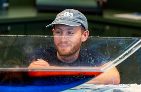 Daniel teaching about lake stratification at the AWRI open house
