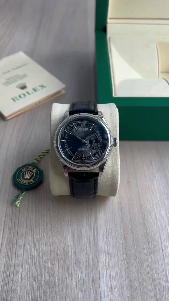 Miniatura: ROLEX CELLINI PRATA COURO 40MM
