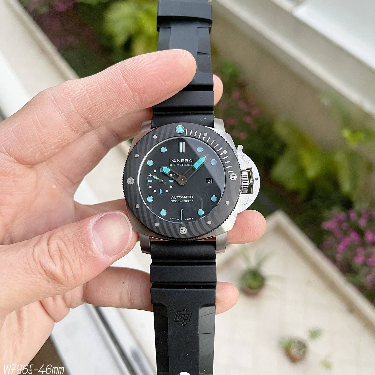 PANERAI SUBMERSIBLE PRATA BORRACHA 47MM