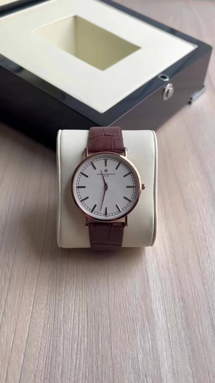 Miniatura: VACHERON CONSTANTIN MOEDA SLIM ROSE COURO 40MM