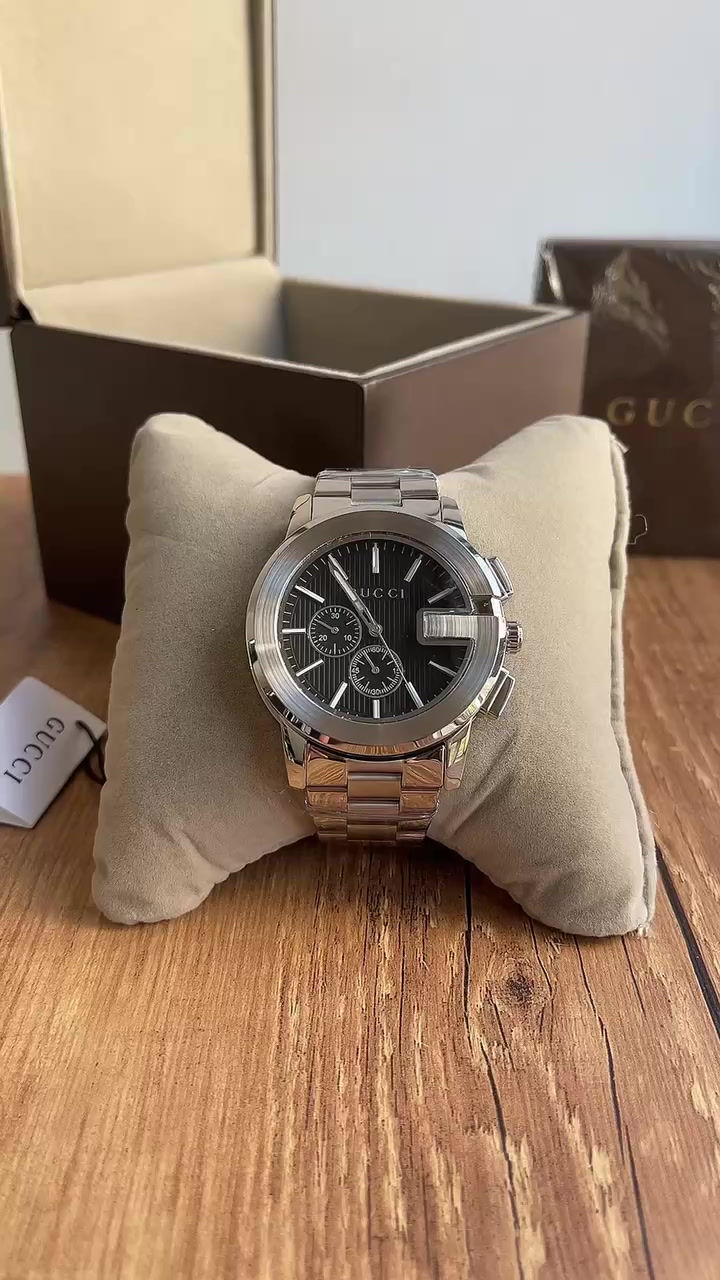 Miniatura: GUCCI PRATA PRETO PULSEIRA AÇO 44MM