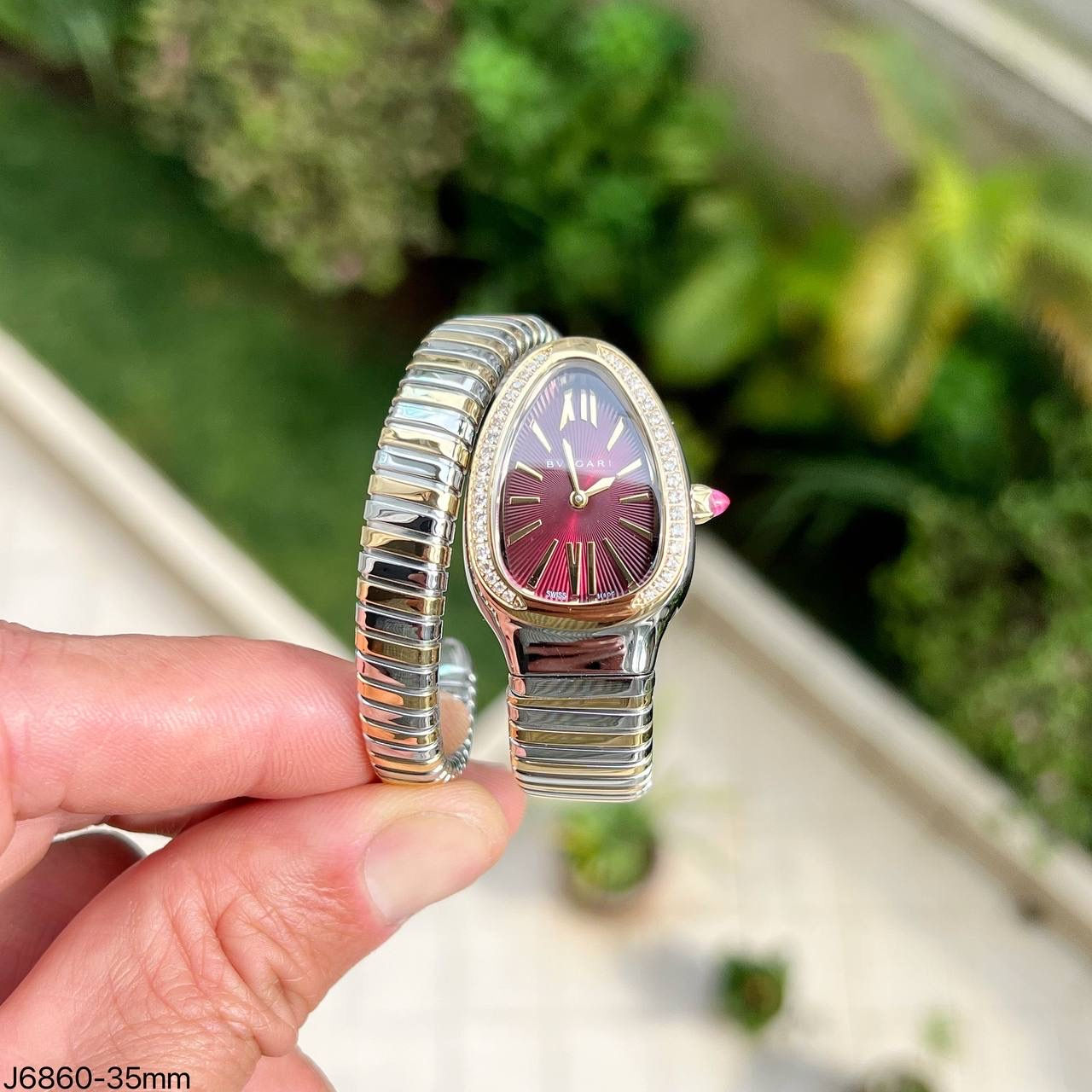 BVLGARI SERPENTE MISTO VINHO 1 VOLTA BRILHANTE  23MM X 35MM FEMININO