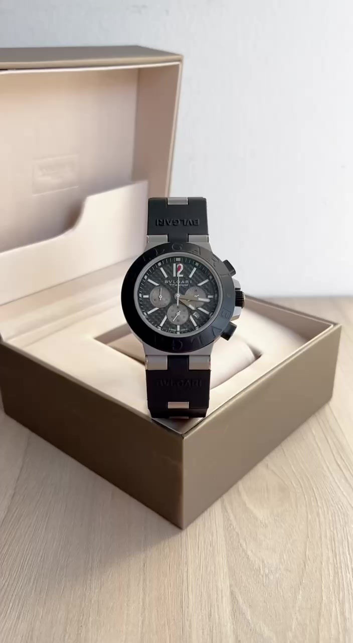 Miniatura: BVLGARI TITANIUM CARBONO PRATA PRETO 44MM