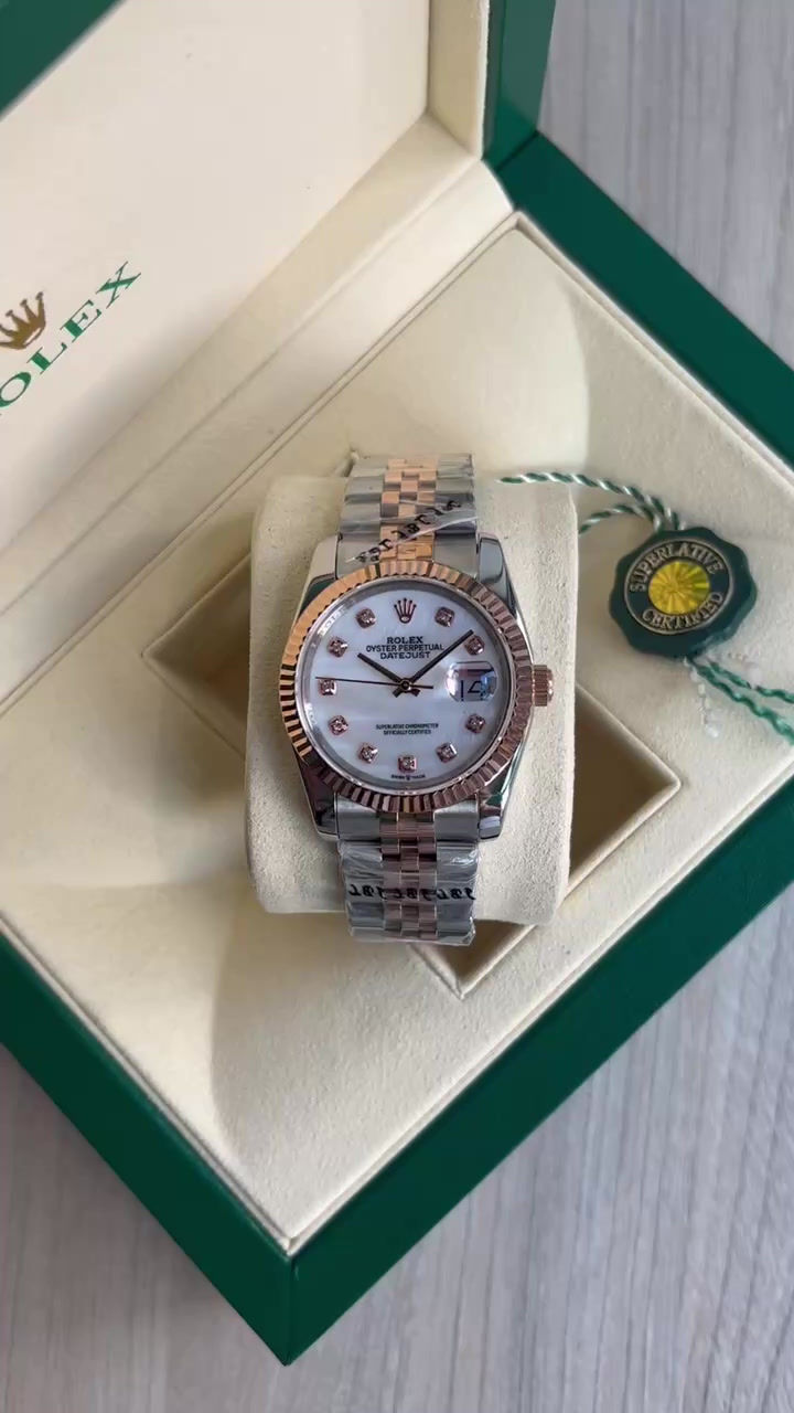 Miniatura: ROLEX DATEJUST MISTO ROSE MADRE PEROLA FEMININO 36MM