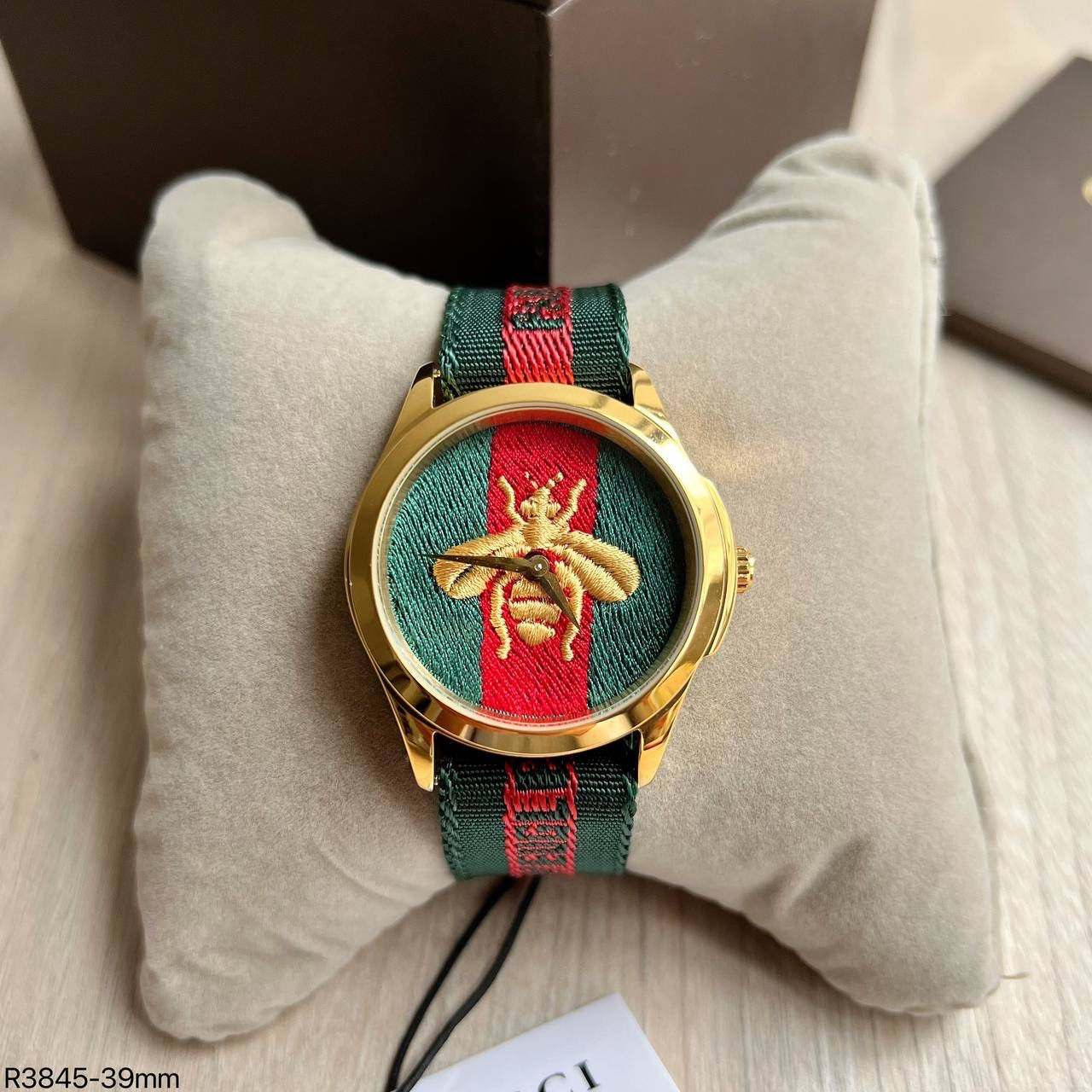 GUCCI DOURADO PULSEIRA NYLON 39MM