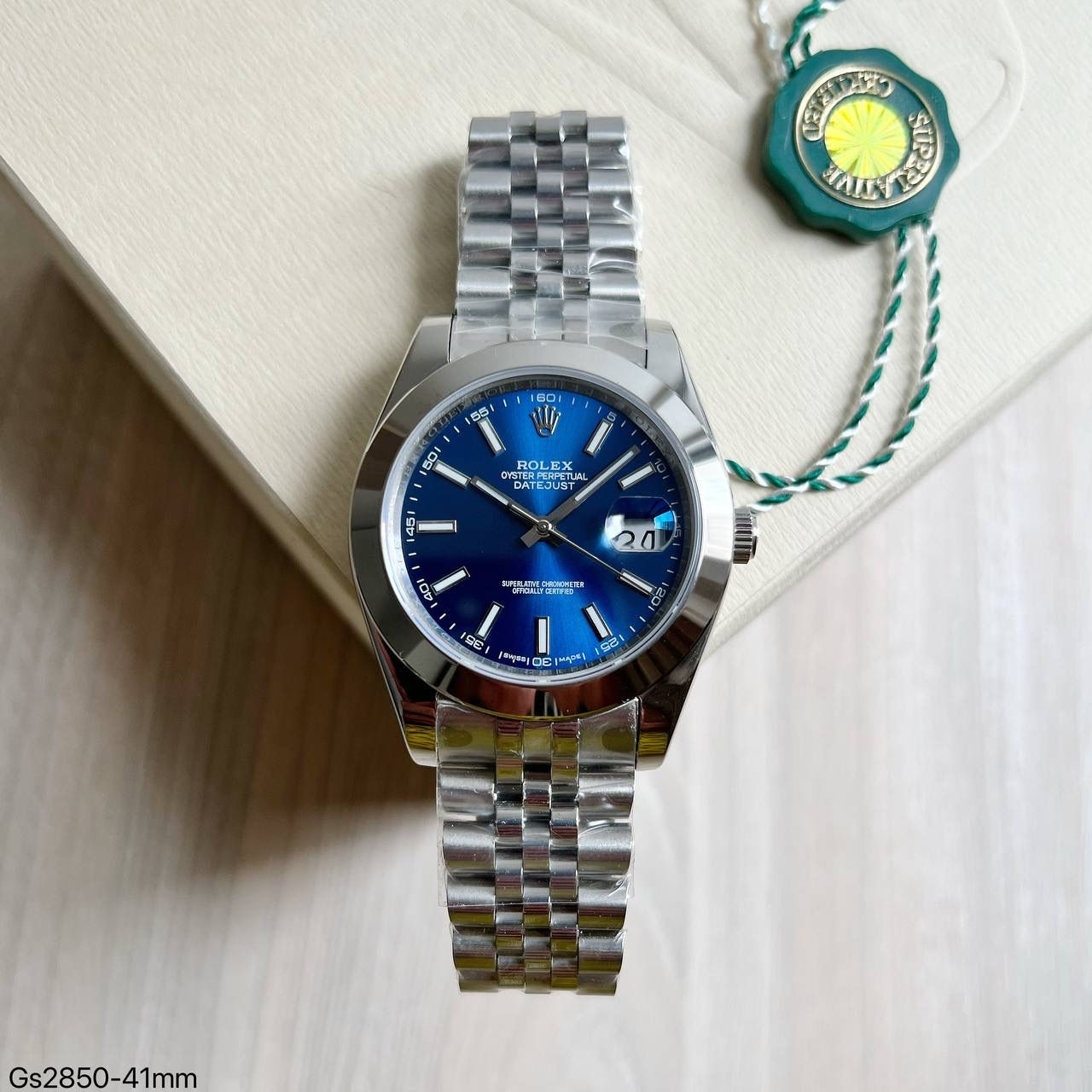 ROLEX DATEJUST PRATA AZUL JUBILEU 41MM
