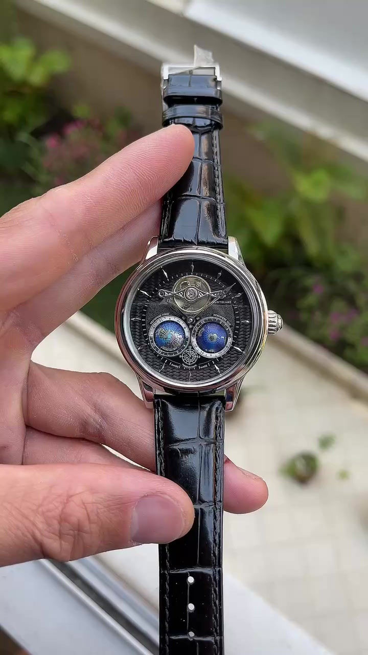 Miniatura: MONT BLANC VASCO DA GAMA PRATA COURO AUTOMÁTICO 47MM