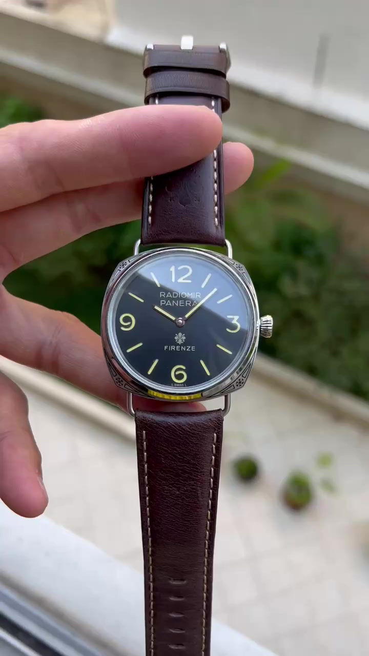 Miniatura: PANERAI RADIOMIR FIRENZE PRATA COURO 47MM