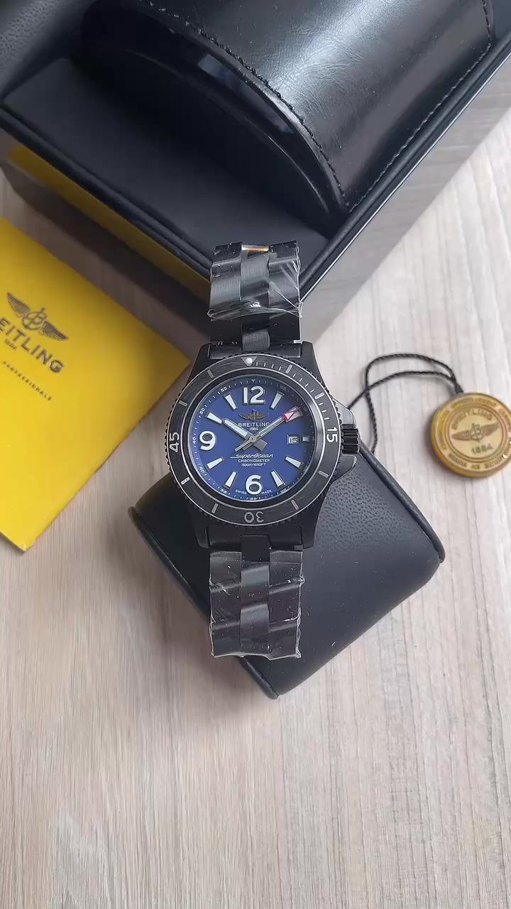 Miniatura: BREITLING SUPEROCEAN AUTOMÁTICO PRETO AZUL 45MM