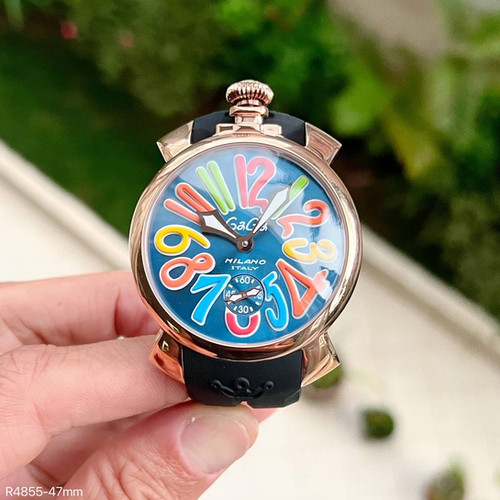 GaGa Milano ブルー 腕時計 5084 GAGA MILANO ROSE AZUL BORRACHA 47MM | Réplicas de Relógios