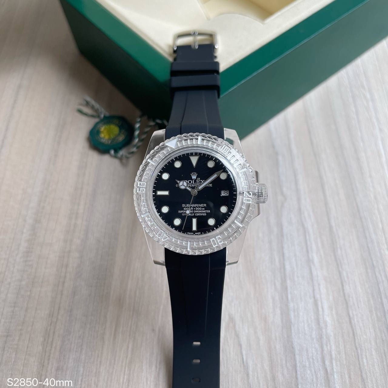 ROLEX SUBMARINER ACRILICO PRETO BORRACHA 40MM