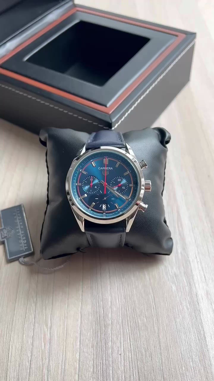 Miniatura: TAG HEUER CARRERA PRATA AZUL COURO 41MM
