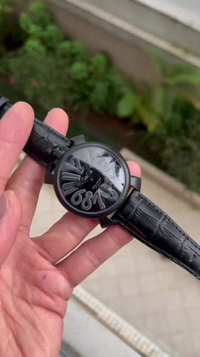 GAGA MILANO PRETO COURO 47MM | Relógio Primeira