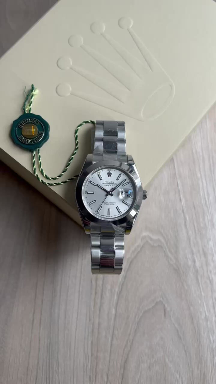 Miniatura: ROLEX DATEJUST PRATA BRANCO LISO 41MM