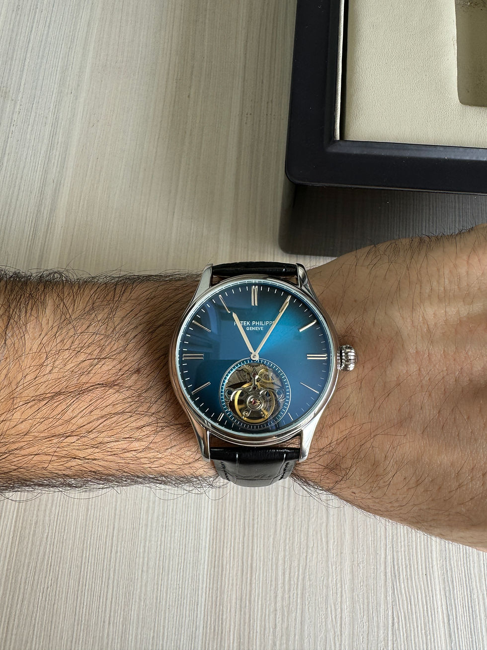 Miniatura: PATEK PHILIPPE PRATA AZUL COURO AUTOMATICO 43MM