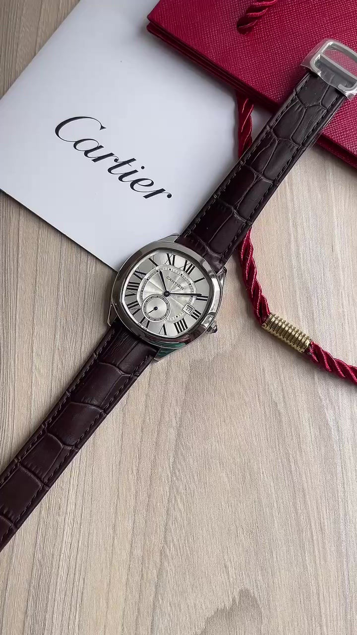 Miniatura: CARTIER DRIVE PRATA BRANCO COURO 41MM