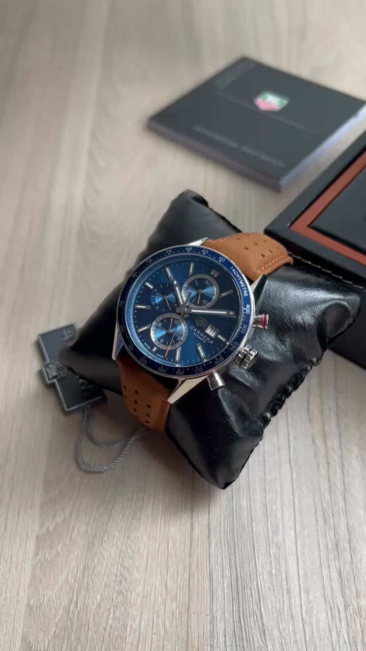 Miniatura: TAG HEUER CARRERA PRATA COURO AUTOMATICO 43MM