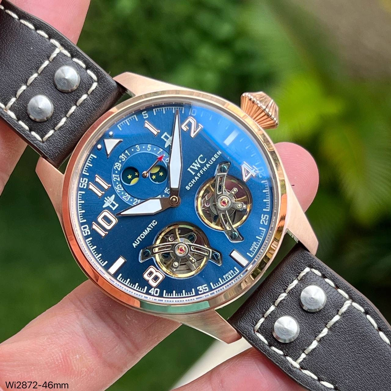 IWC BIG PILOT ROSE AZUL COURO AUTOMÁTICO 46MM