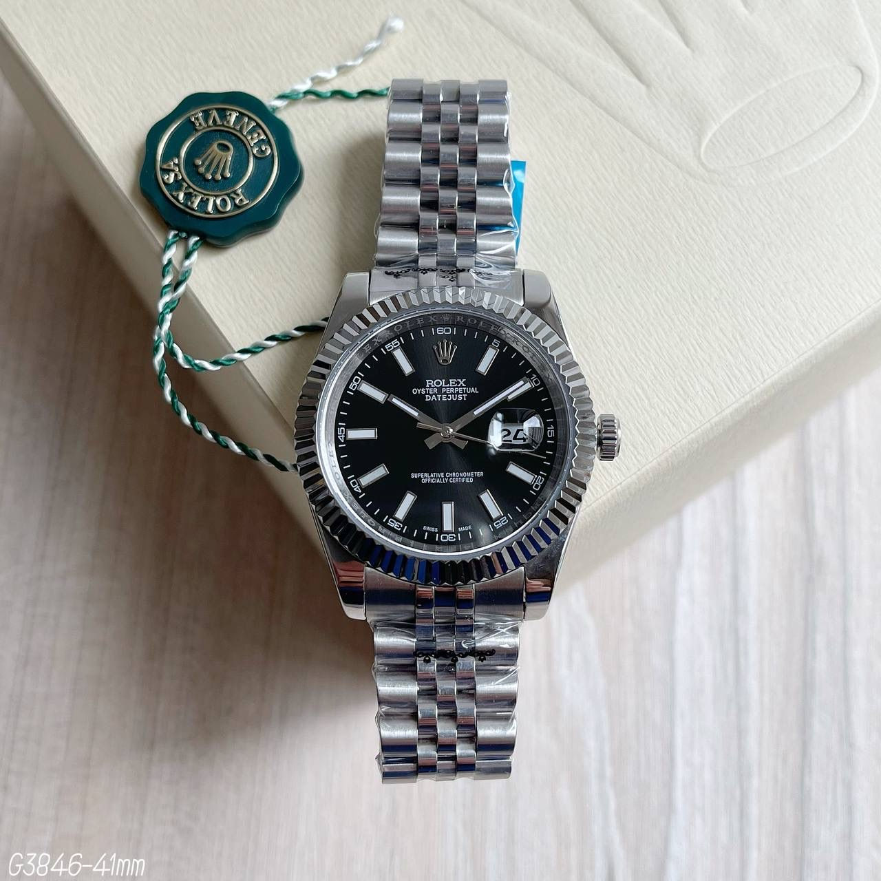 ROLEX DATEJUST PRATA PRETO JUBILEU 41MM