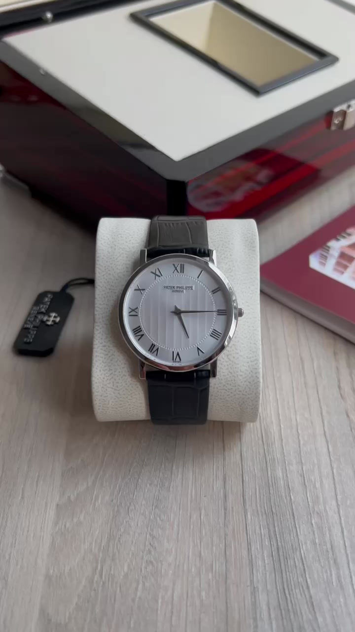 Miniatura: PATEK PHILIPPE MOEDA SLIM PRATA COURO 42MM